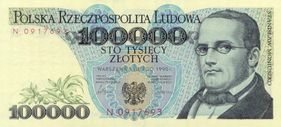 Banknoty Polska - PolandP154-100000Zlotych-1990_f-donated.jpg