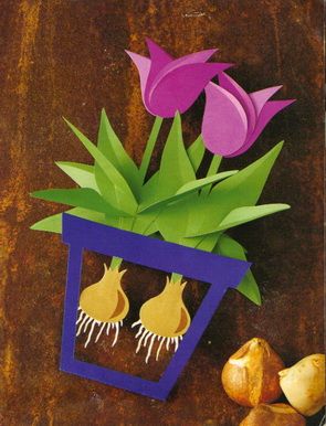 Pomysły na prace plastyczne, techniczne - tulipany w doniczce.jpg